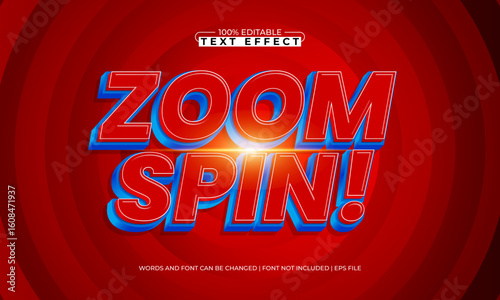 zoom spin editable text effect with a speed and fast text style