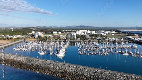 Schilderij op canvas Aerial Photo of Mackay Harbour Queensland Australia