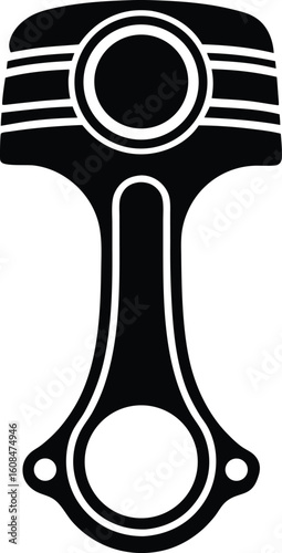 Piston Silhouette Vector Art Illustration