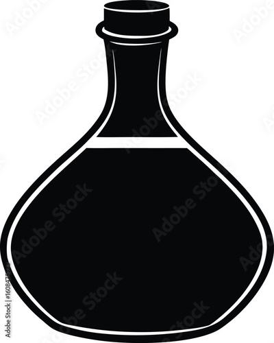 Potion Bottle Silhouette Vector Art Illustration