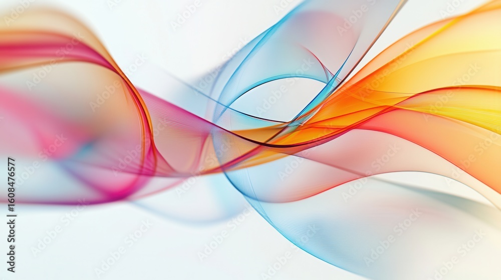 Fototapeta premium lines and curves illustrating collaboration and teamwork in business, no human, background blur