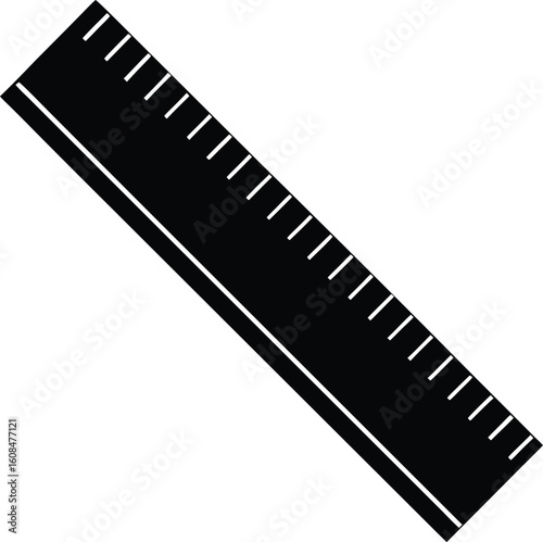 Ruler Silhouette Vector Art Illustration