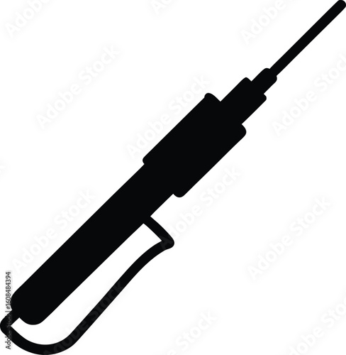 Soldering Iron Silhouette Vector Art Illustration