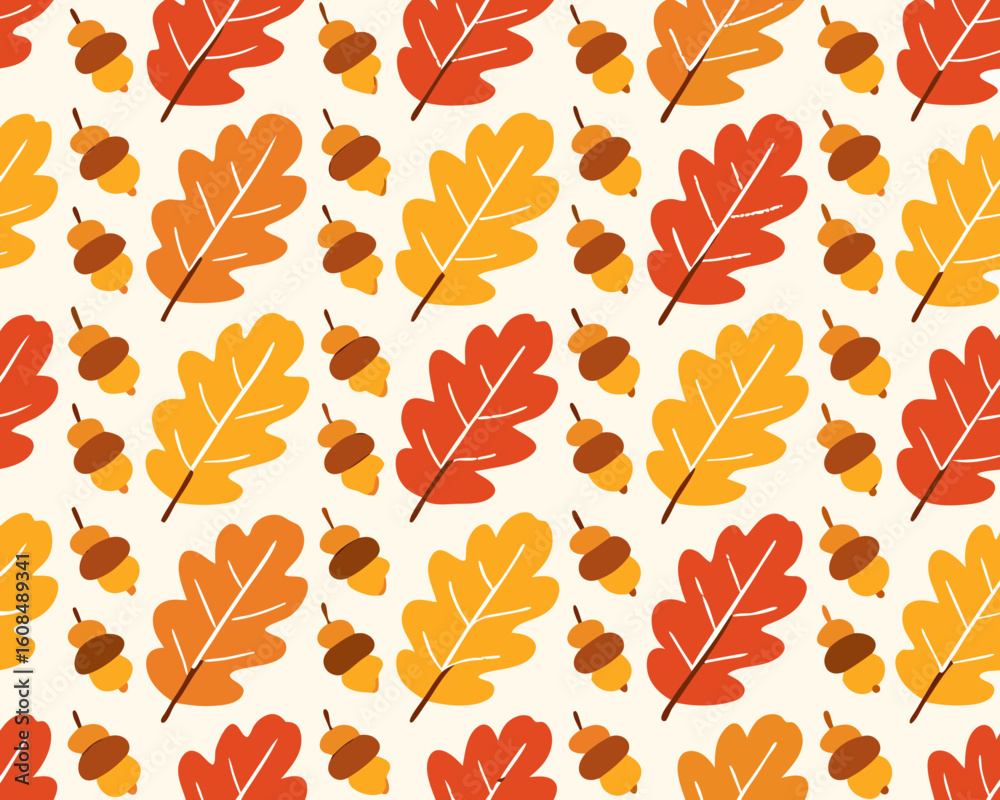 Obraz premium seamless pattern with autumn leaves