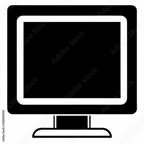 lcd monitor isolated on white