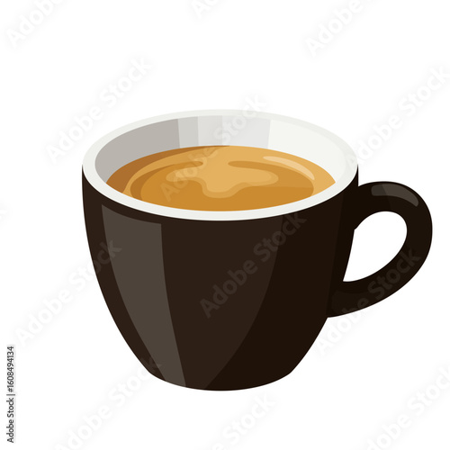 Full Espresso Cup with Creamy Foam in a Dark Design