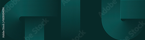 Web banner abstract green lines digital geometric elements modern shiny vector background dark green stripes curve luxury For business EPS 10