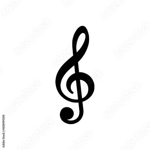 A simple, elegant black treble clef symbol.