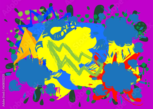 Graffiti abstract modern street art decoration, performed in urban painting style.