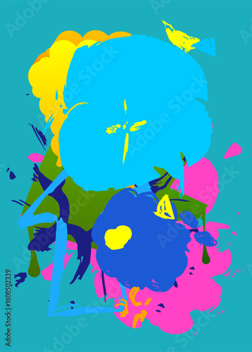 Graffiti abstract modern street art decoration, performed in urban painting style.