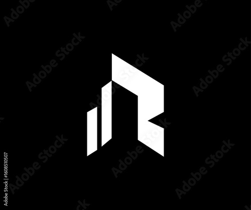  letter R building modern bold logo