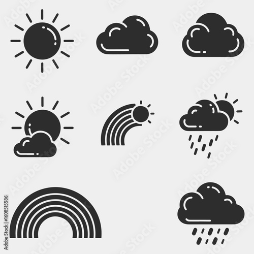 The weather icons show a variety of weather conditions, including rain, sun, and clouds.