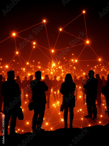 Interconnected Digital Silhouettes Illuminating the Networked