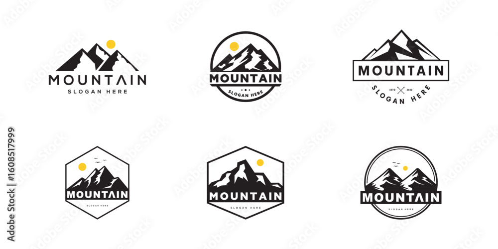 Fototapeta premium set of mountain logo vector design template
