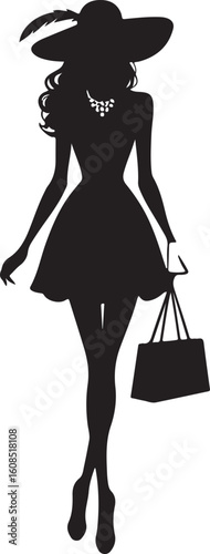 Silhouette of a pensive woman vector, Woman half body silhouette vector illustration, Woman hair style vector 