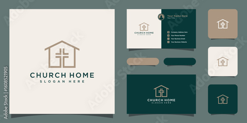 church home logo design vector