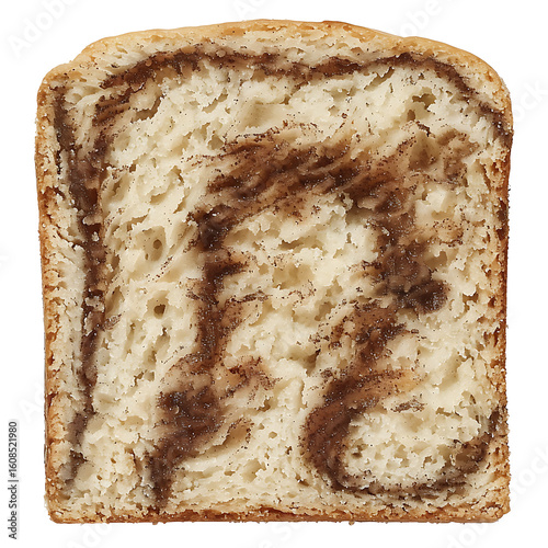Slice of Bread with Swirled Cinnamon and Sugar Filling