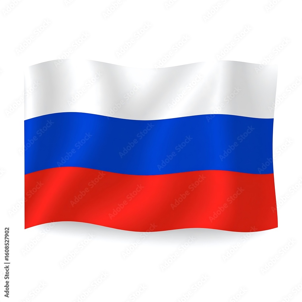 Fototapeta premium Waving Russian flag