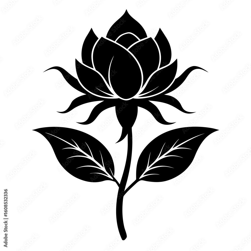 Obraz premium black and white flower vector