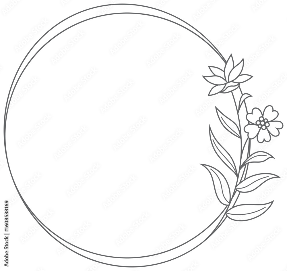 Obraz premium circular flower frame aesthetic