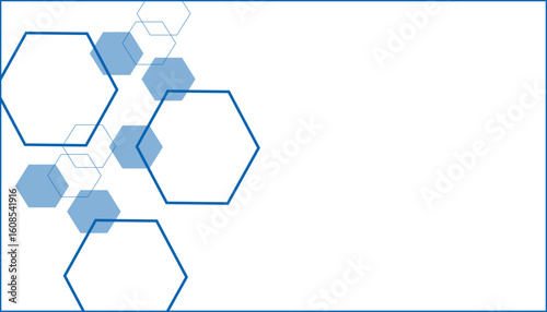 Abstract blue hexagon banner background