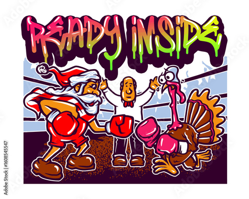 funny cartoon clown with banner