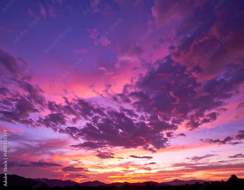 Obraz premium Vibrant sunset cloudscape