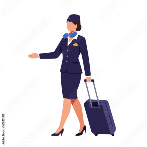 Vector illustration of flight attendants