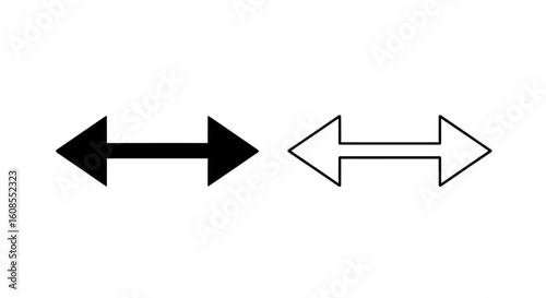 Two sets of double-headed arrows, one solid black, one outlined in black, indicating direction change or movement.
