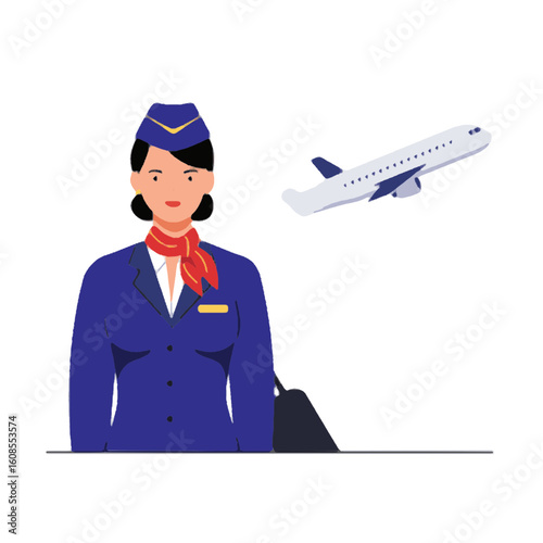 Vector illustration of flight attendants