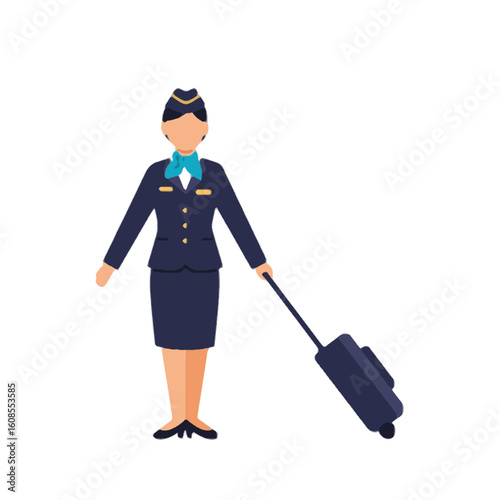 Vector illustration of flight attendants