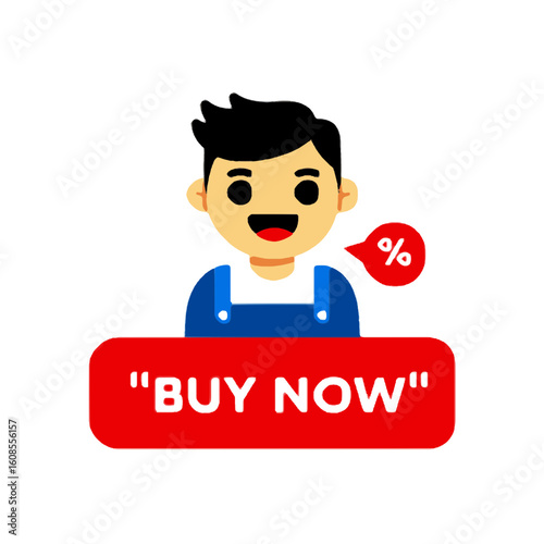 set of funny cartoon shop