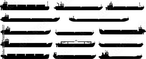Barge silhouette vector illustration
