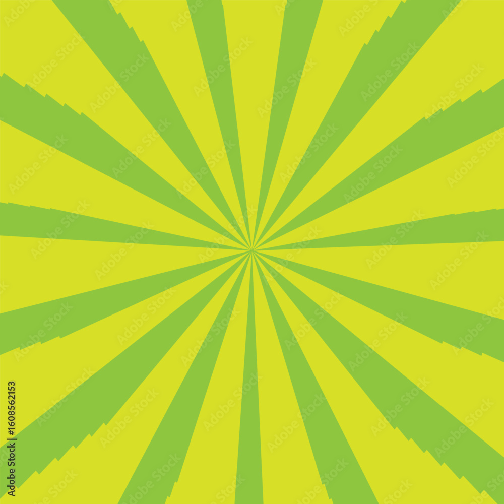 Obraz premium Abstract Green and Yellow Radiating Sunburst Background with Vibrant Colors