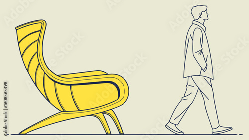 Modern yellow lounge chair design furniture contemporary seating interior design stylish comfortable home decor