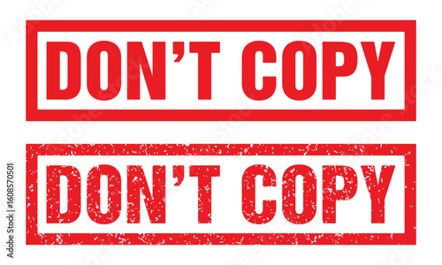 Do not copy square red grunge stamp frame vector. Don't copy stamp isolated on white background vector template illustration