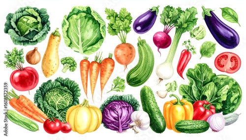 Watercolor vegetable illustration