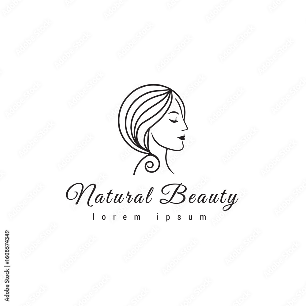 rendy Organic Beauty Logo Featuring Botanical Line Art and Typography rendy Organic Beauty Logo Featuring Botanical Line Art and Typography
