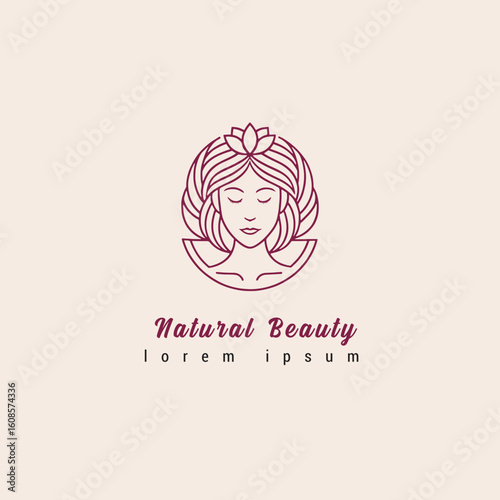 rendy Organic Beauty Logo Featuring Botanical Line Art and Typography