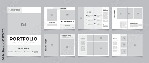 Modern Architecture and interior portfolio template Clean A4 brochure layout for designers and architects