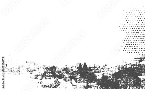 Subtle halftone vector texture overlay. Monochrome abstract splattered background.black spots, splashes and dotted paint marks on a white background. grunge texture of old background