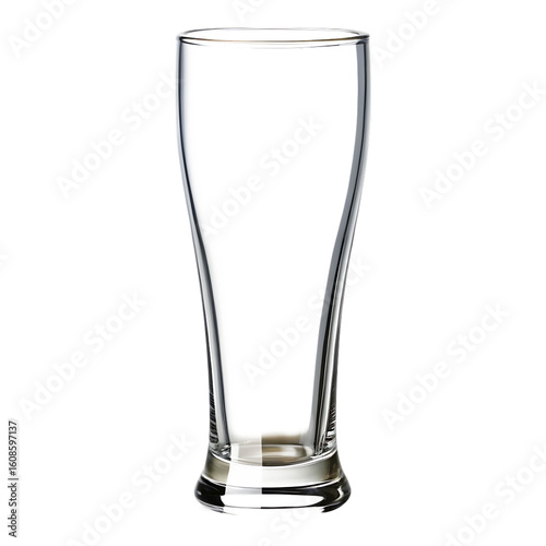 empty beer glass isolated on white background PNG ,AI GENERATED