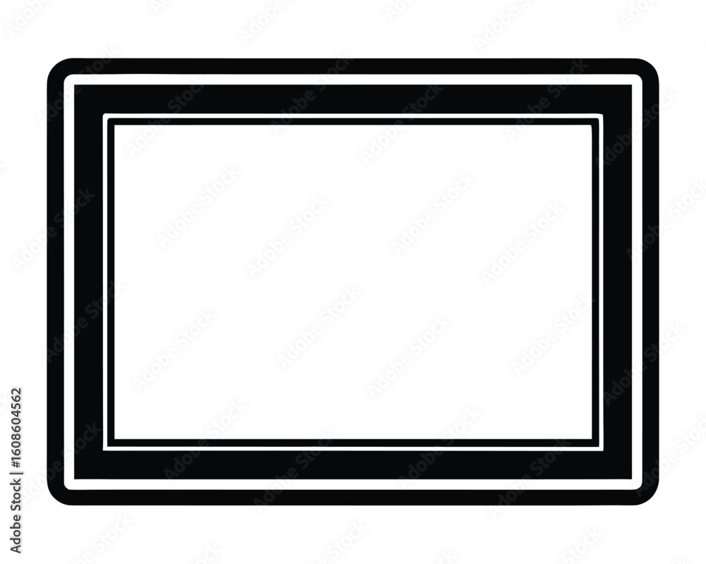 A black rectangular frame with rounded corners isolated on white background Ai Generated A black rectangular frame with rounded corners isolated on white background Ai Generated