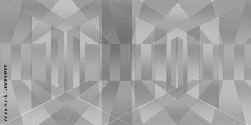 Obraz premium Metallic abstract wavy stripes background. Shiny metal striped surface. Abstract futuristic white silver architecture background. Modern design with wavy pattern. Futuristic interior concept. Vector.