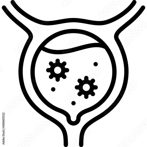urinary tract infection icon illustration design with outline