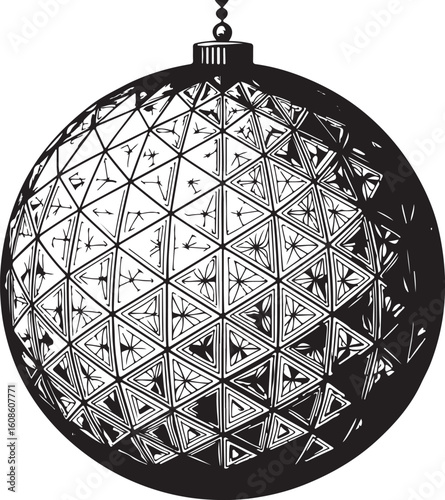 Shiny Disco Ball Isolated on White Background – Party Decoration Vector