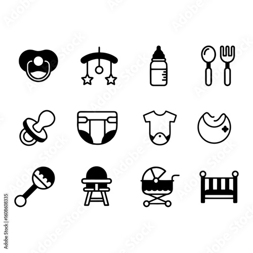 set of baby icons