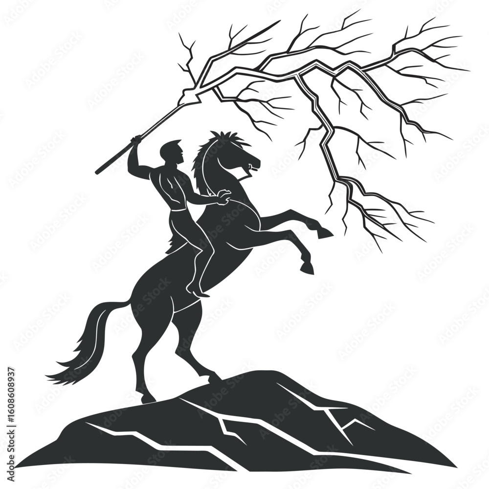 Fototapeta premium man and horse