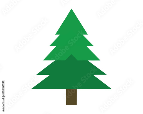 A simple green tree is isolated on white background Ai Generated