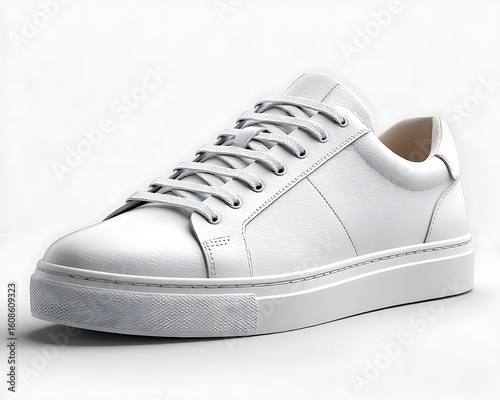 White leather sneakers, clean style
